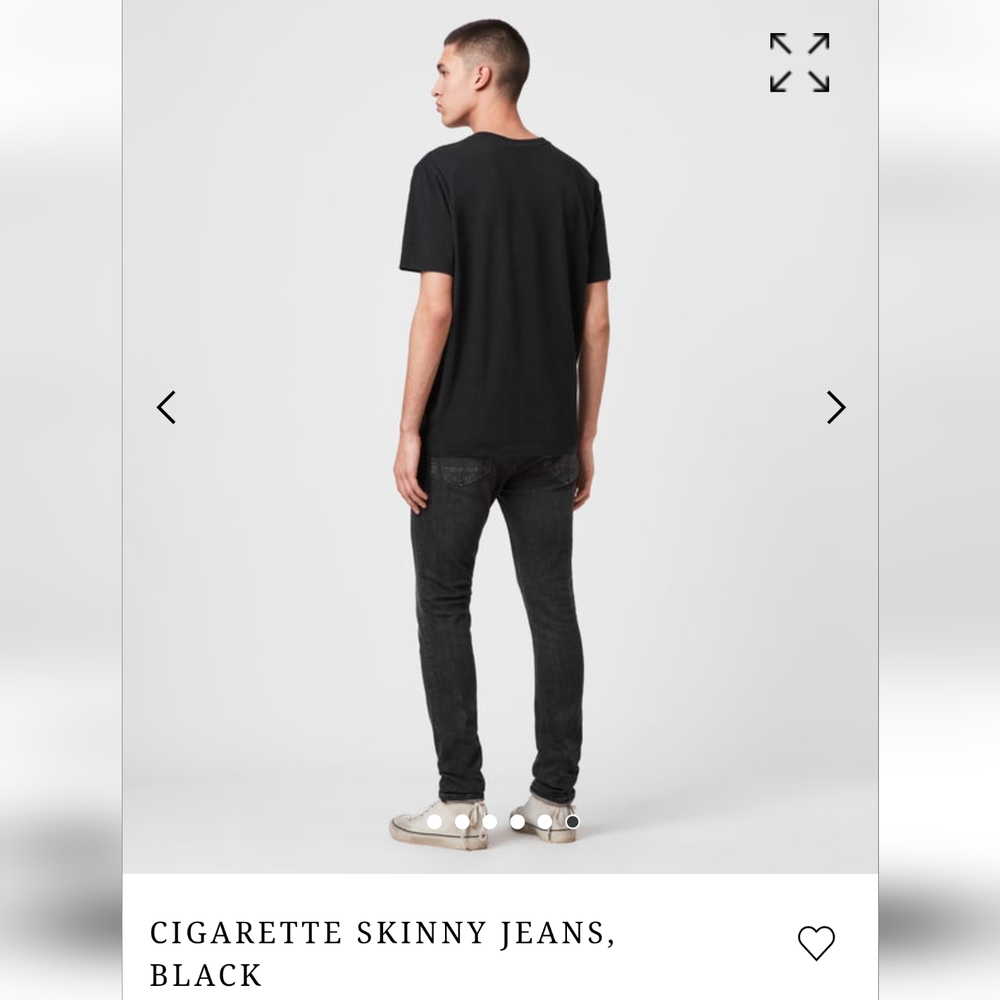 ALLSAINTS Cigarette Skinny Jeans Black